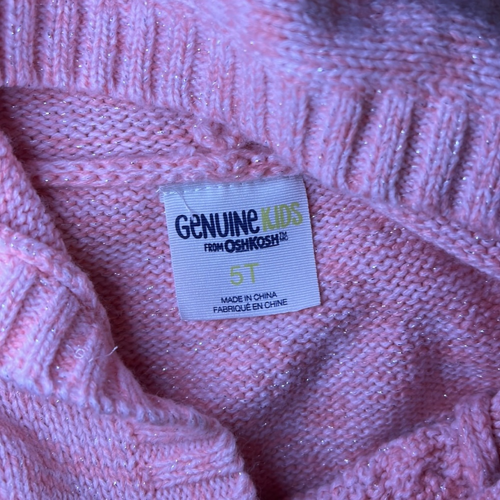 OshKosh Ear Hooded Cape Kids Size 5t Pink Fleece Lined - Picture 4 of 4